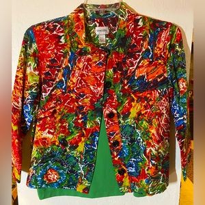 CHICO’S 2 PIECE COTTON AND SILK BLEND SET | SIZE 1 (8/10 W) | MULTICOLOR